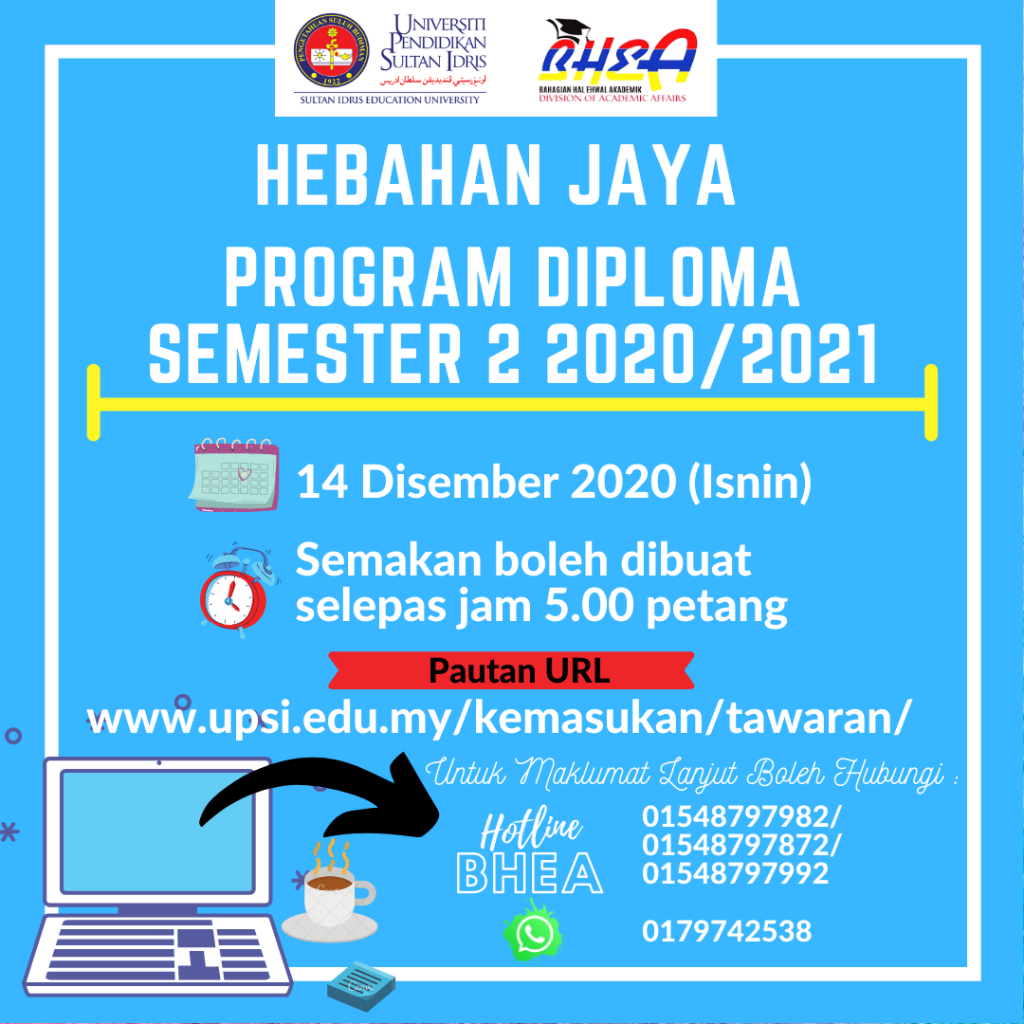 Hebahan Jaya Program Diploma Semester 2 2020 2021 Upsi Portal Rasmi Universiti Pendidikan Sultan Idris